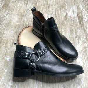 Marroqui Sanchez Black Booties Heeled Ankle Boots Women's size 37 US 6.5